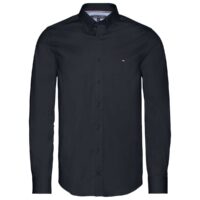 Chemise coupe slim en popeline stretch Blanc - Noir - Bleu Marine - Bleu Ciel Tommy Hilfiger