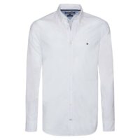 Chemise coupe slim stretch en oxford Bleu Ciel - Bleu - Blanc Tommy Hilfiger