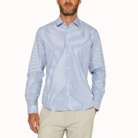 Chemise droite à rayures en coton stretch Bleu-Blanc Esprit