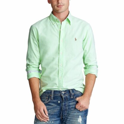 Chemise droite custom fit en oxford Vert Citron Polo Ralph Lauren