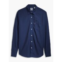 Chemise droite en coton dobby 1 poche Bleu Indigo Levi's