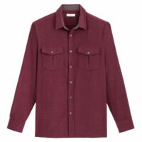 Chemise droite en flanelle Rouge Bordeaux LA REDOUTE COLLECTIONS