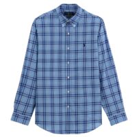 Chemise droite en popeline à carreaux Bleu/Bleu Marine Polo Ralph Lauren