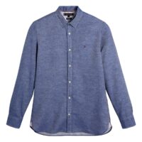 Chemise droite en twill Blanc - Bleu Tommy Hilfiger