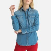 Chemise en jean à manches longues Denim Bleu LIU JO