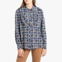 Chemise imprimée à manches longues et volant PALMA Carreaux LA BRAND BOUTIQUE COLLECTION