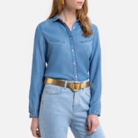 Chemise manches longues fluide Bleu - Light Blue;Bleu Denim KAPORAL