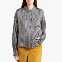 Chemise rayée à manches longues CHARLOTTE Marine