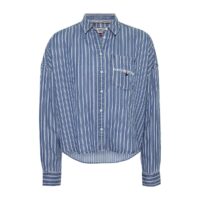 Chemise rayée coupe courte Blanc - Indigo Tommy Jeans