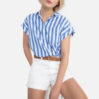 Chemise rayée manches courtes Rayé Bleu/Blanc Tommy Jeans