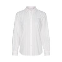 Chemise rayée manches longues Rayé Blanc/Rose Tommy Hilfiger