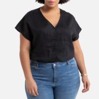 Chemise sans manches en pur lin Ivoire;Noir LA REDOUTE COLLECTIONS PLUS