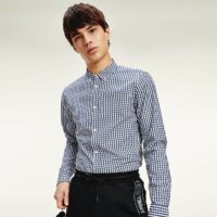 Chemise slim à carreaux Gingham Rouge/Blanc - Bleu Marine/Blanc Tommy Jeans