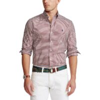 Chemise slim en popeline à carreaux Blanc/Bordeaux Polo Ralph Lauren