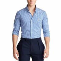 Chemise slim en popeline à carreaux Bleu Ciel/Blanc Polo Ralph Lauren