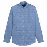 Chemise slim en popeline à micro-carreaux Bleu/Rose Polo Ralph Lauren