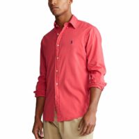 Chemise slim en popeline stretch Bleu Ciel - Rose Pastel Polo Ralph Lauren