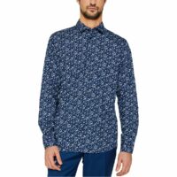 Chemise slim fit imprimé millefleurs Bleu Marine Esprit