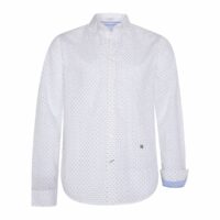 Chemise slim motif imprimé Davon Blanc - Bleu Marine Pepe Jeans