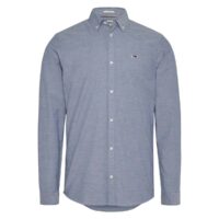 Chemise slim stretch en oxford Bleu Marine Tommy Jeans