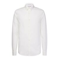 Chemise slim stretch en popeline CK Logo Noir - Blanc Calvin Klein Jeans