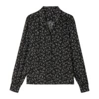 Chemisier col tailleur imprimé floral Imprimé Fleurs Fond Noir LA REDOUTE COLLECTIONS