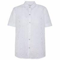 Chemisier manches courtes broderie anglaise Blanc Pepe Jeans