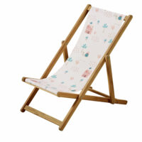 Chilienne enfant en acacia et toile rose imprimée Siwa Maisons du Monde