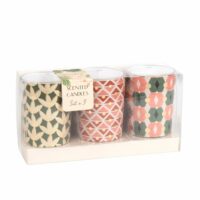 Coffret 3 bougies parfumées en verre à motifs Maisons du Monde