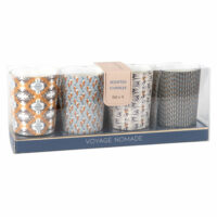 Coffret 4 mini bougies parfumées en verre à motifs Maisons du Monde