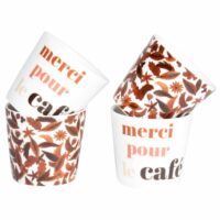 Coffret 4 tasses en porcelaine imprimé multicolore Maisons du Monde