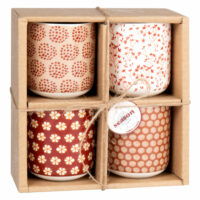 Coffret 4 tasses en porcelaine motifs fleurs Maisons du Monde