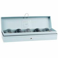 Coffret 5 mini bougies parfumées en verre bleu