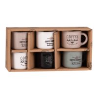 Coffret 6 tasses à café en faïence imprimée Maisons du Monde