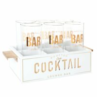 Coffret 6 verres à cocktail en verre imprimé et support Maisons du Monde