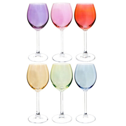 Coffret 6 verres à pied en verre multicolore COLORAMA Maisons du Monde