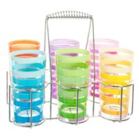 Coffret 6 verres multicolores + support métal Maisons du Monde