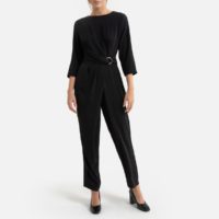 Combi-pantalon avec ceinture et manches 3/4 Noir MOLLY BRACKEN