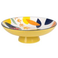 Coupe à fruits en faïence jaune imprimé multicolore Maisons du Monde