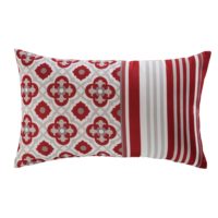 Coussin de jardin en tissu rouge imprimé 30x50 SAUBRIGES Maisons du Monde