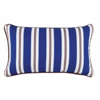 Coussin d'extérieur bleu motifs à rayures bicolores 30x50 Maisons du Monde