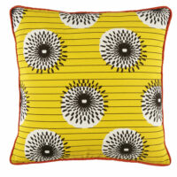 Coussin d'extérieur en coton jaune à motifs multicolores 45x45 Maisons du Monde