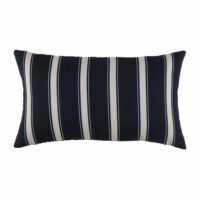 Coussin d'extérieur motifs à rayures noirs et beiges 30x50 Maisons du Monde