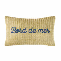 Coussin d'extérieur tressé et mots en corde bleue 30x50 Maisons du Monde