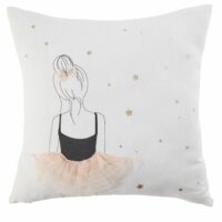 Coussin en coton blanc imprimé danseuse 40x40 Maisons du Monde