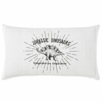 Coussin en coton blanc imprimé dinosaures noirs 30x50 Maisons du Monde