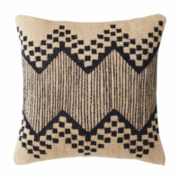 Coussin en coton et jute brodé noir 45x45 Maisons du Monde