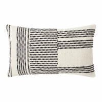 Coussin en coton tissé écru imprimé noir 30x50 Maisons du Monde