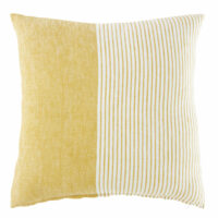 Coussin en lin jaune et blanc motifs à rayures 45x45 Maisons du Monde