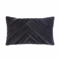 Coussin en velours plié gris anthracite 30x50 Maisons du Monde